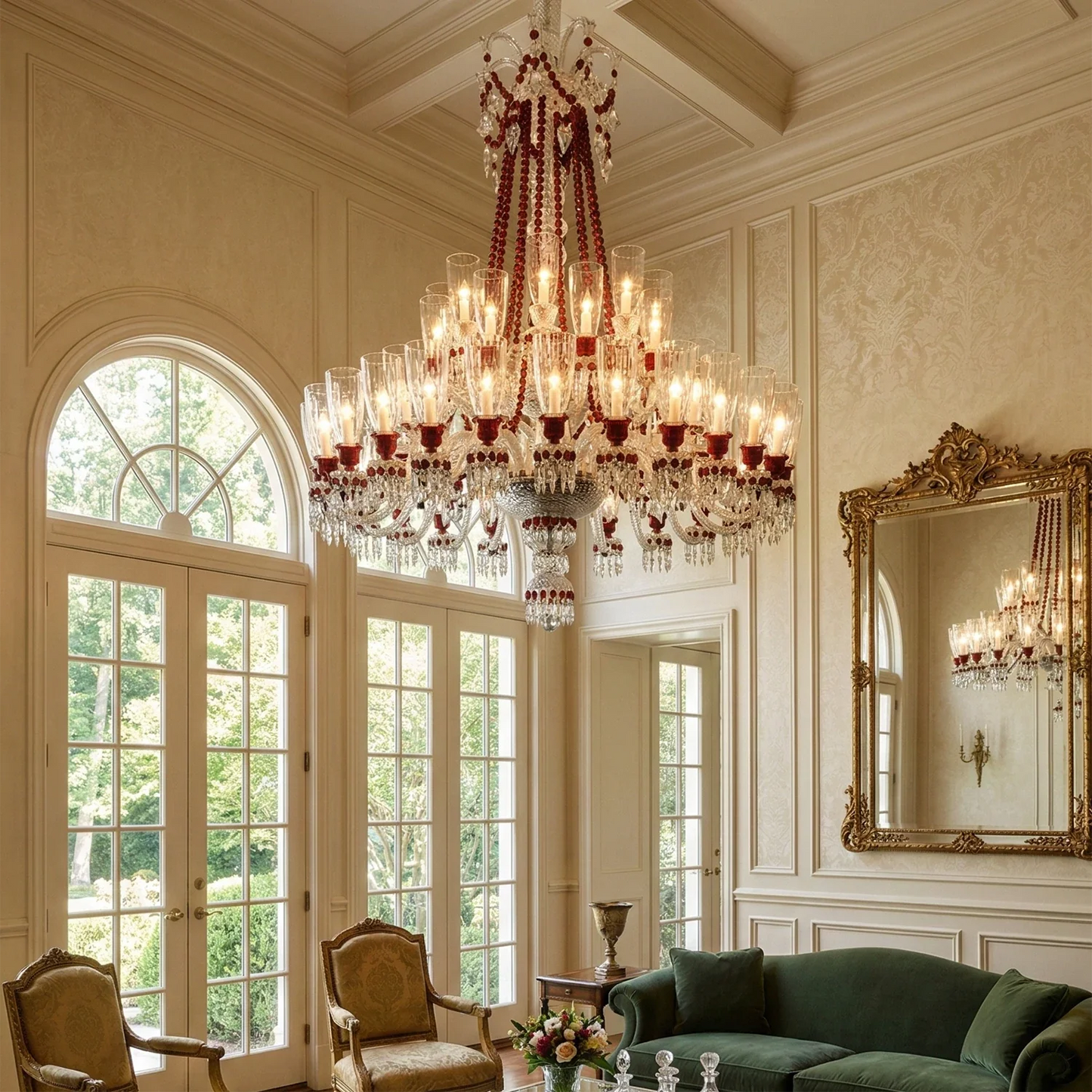 Brilliant Starry Crystal RED Chandelier