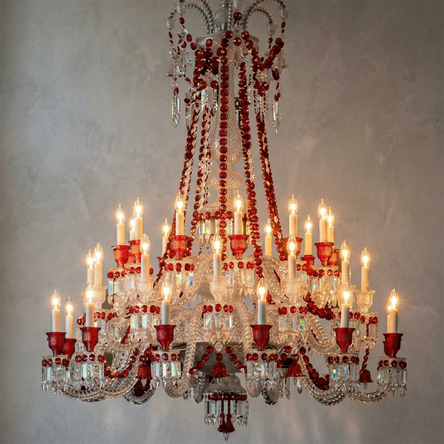 Brilliant Starry Crystal RED Chandelier