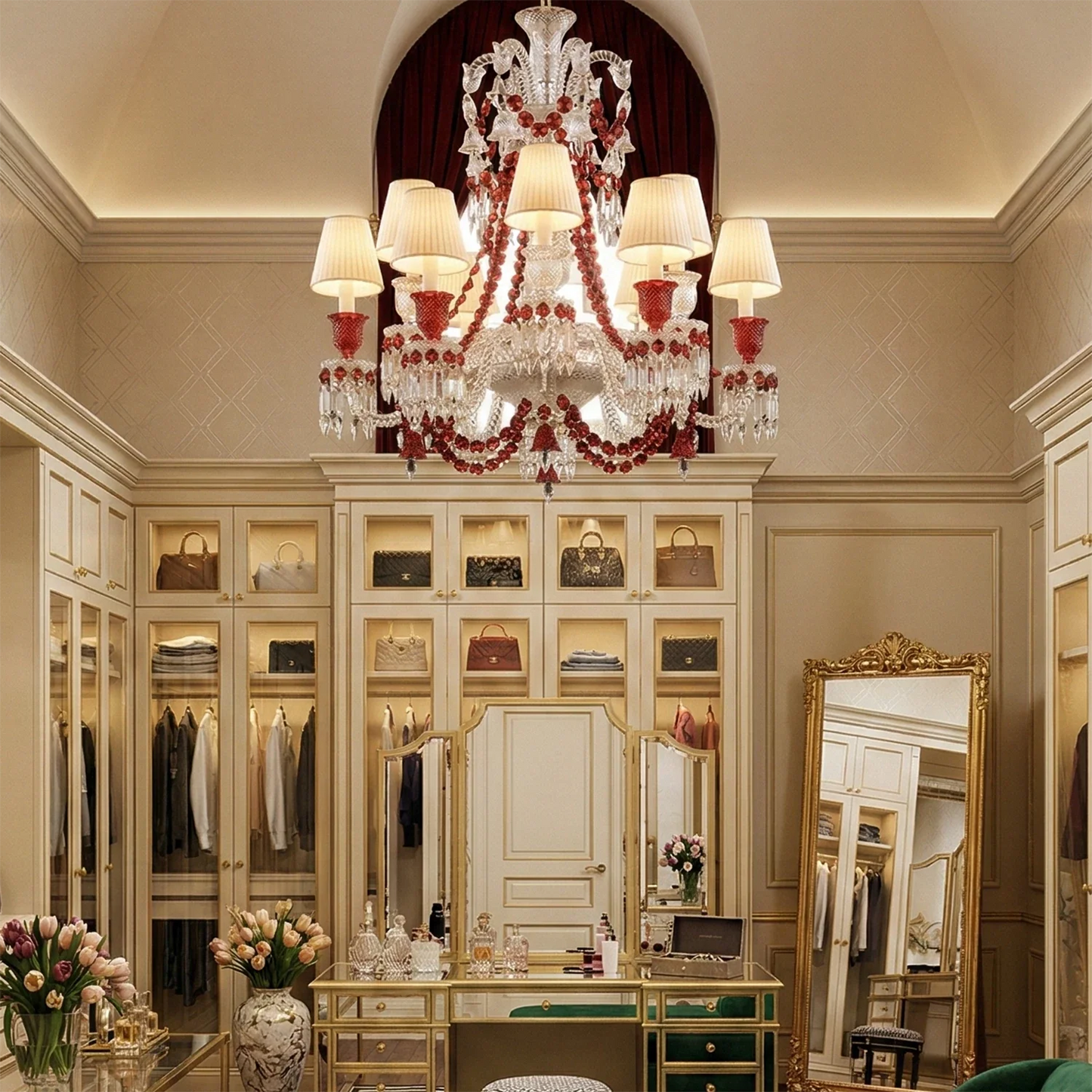 Brilliant Starry Crystal RED Chandelier