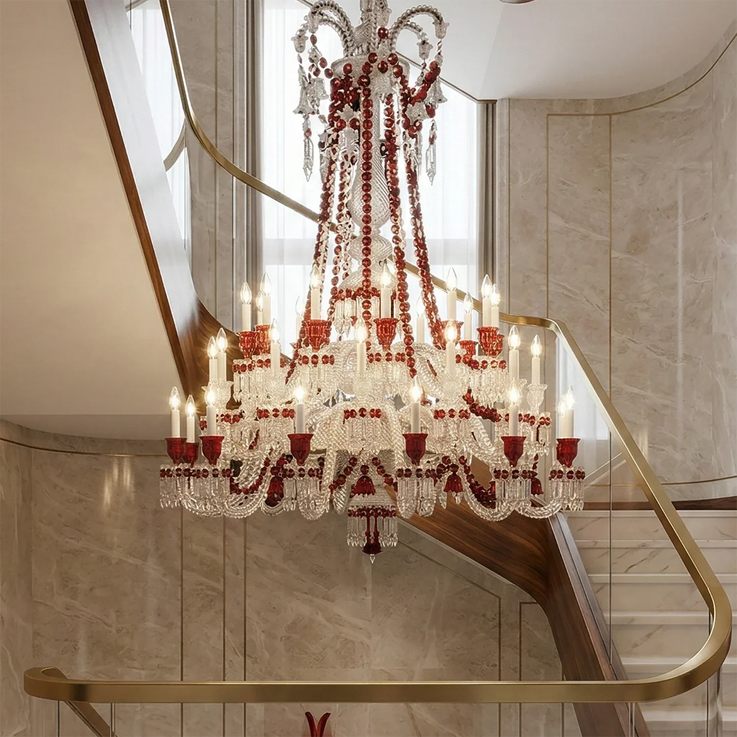 Brilliant Starry Crystal RED Chandelier