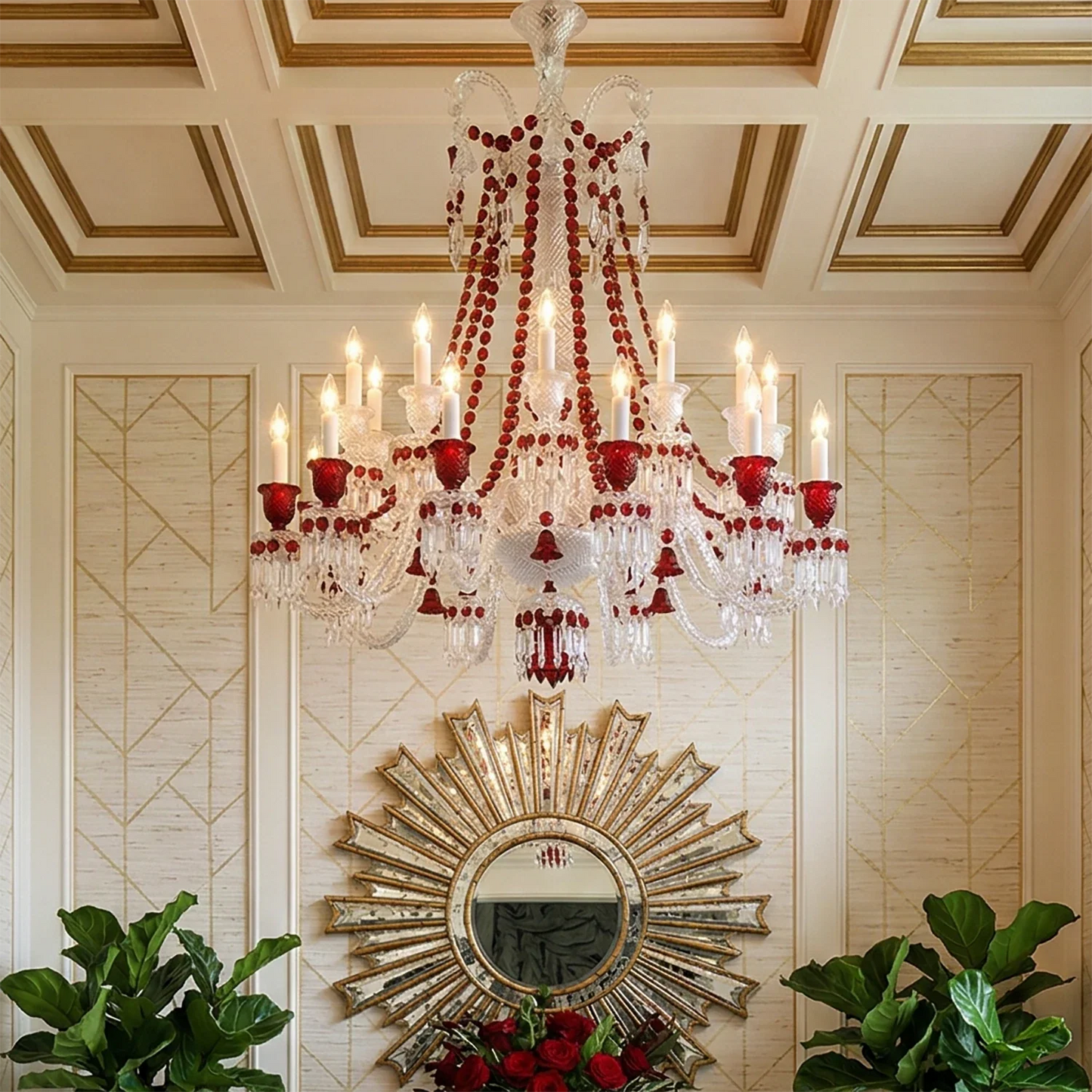Brilliant Starry Crystal RED Chandelier