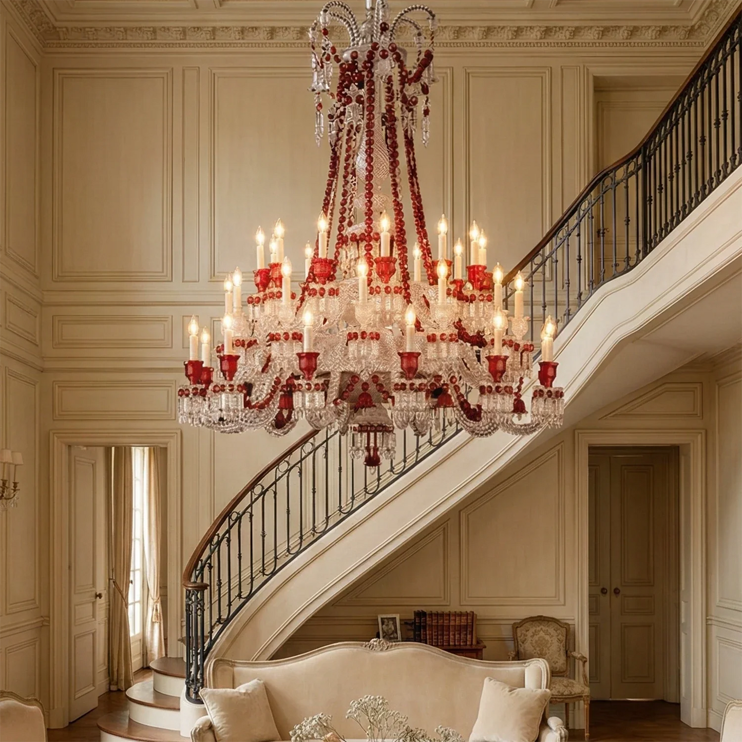 Brilliant Starry Crystal RED Chandelier