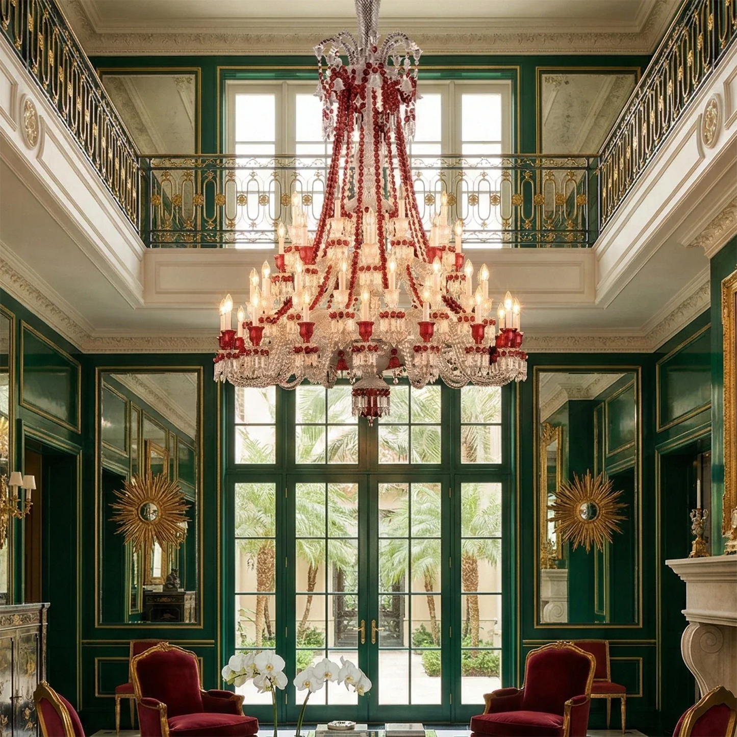 Brilliant Starry Crystal RED Chandelier