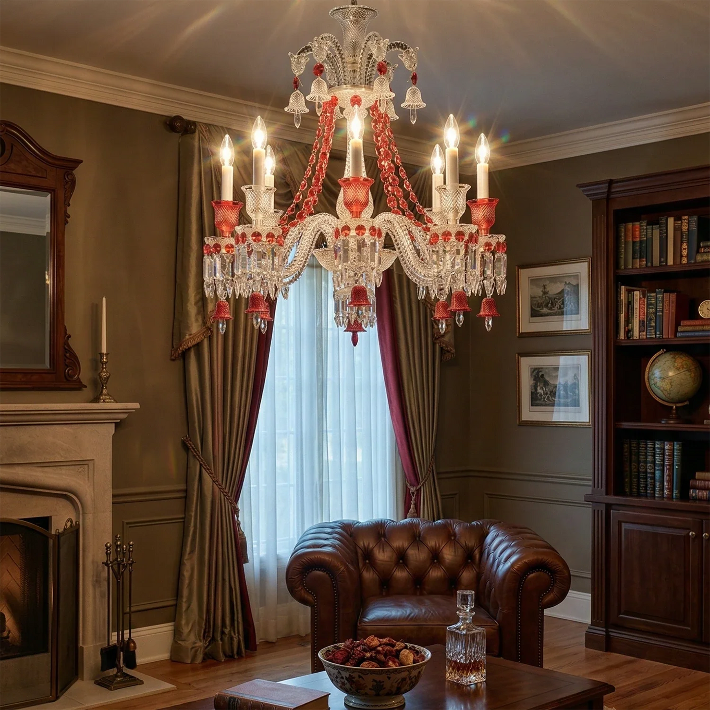 Brilliant Starry Crystal RED Chandelier