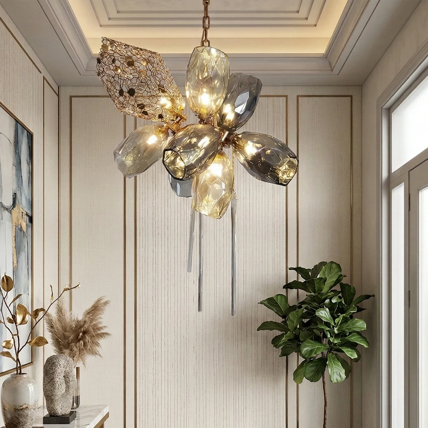 Britannica Luxury Stained Glass Chandelier