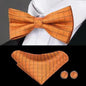 Business Red Color Butterfly Bow Tie Pocket Square Cufflinks Suit Set For Men Adjustable Self Bowtie Formal Bowtie Set Solid Color Necktie Silk Bow Tie Pocket Square Cuff Links