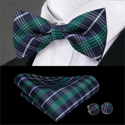 Business Red Color Butterfly Bow Tie Pocket Square Cufflinks Suit Set For Men Adjustable Self Bowtie Formal Bowtie Set Solid Color Necktie Silk Bow Tie Pocket Square Cuff Links