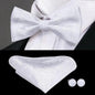 Business Red Color Butterfly Bow Tie Pocket Square Cufflinks Suit Set For Men Adjustable Self Bowtie Formal Bowtie Set Solid Color Necktie Silk Bow Tie Pocket Square Cuff Links