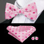 Business Red Color Butterfly Bow Tie Pocket Square Cufflinks Suit Set For Men Adjustable Self Bowtie Formal Bowtie Set Solid Color Necktie Silk Bow Tie Pocket Square Cuff Links