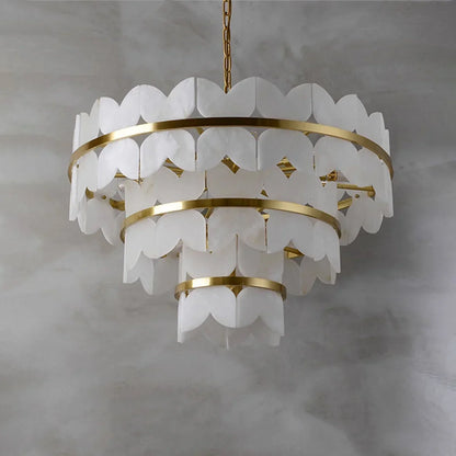 Butterfly Alabaster Round Chandelier