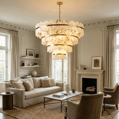 Butterfly Alabaster Round Chandelier