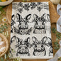 B&W Bunnies Towel