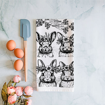 B&W Bunnies Towel