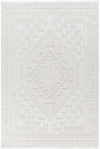 Alya White Fringe Rug