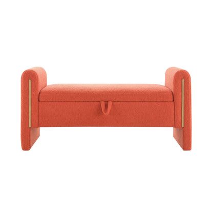 Modern Teddy Upholstered Large Bed End Bench With Arms And Storage