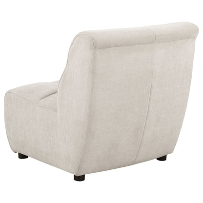 Oliver - 5 Piece Upholstered Sectional Sofa With Curved Silhouette - Ivory