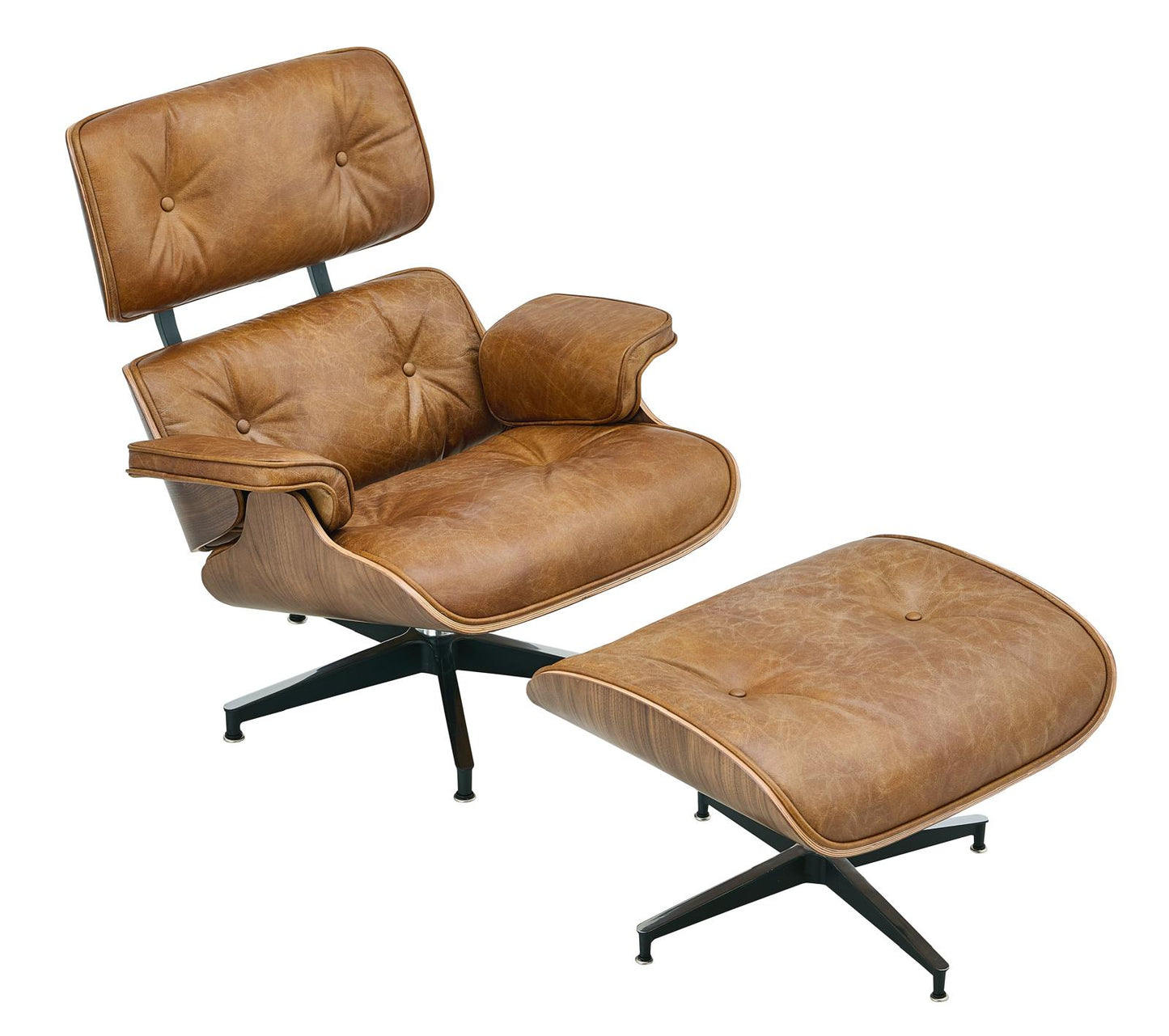 Luxury Lounge / Office Chair with Ottoman – Top Grain Leather