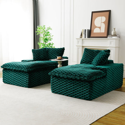Double Chaise Lounge With Full Compressed Sponge
