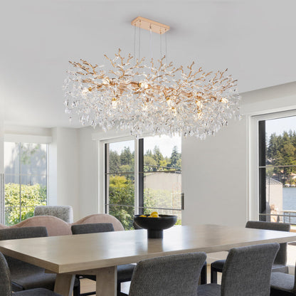 Gold Tree Branch Crystal Chandelier | Modern Luxury Pendant Light for Dining Room, Living Room & Bedroom