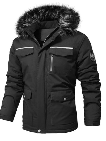 Men's Plus Size Fur Hooded Winter Parka Coat
