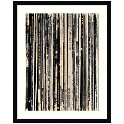 33 RPM Black and White by Robert Cadloff Framed Wall Art Print