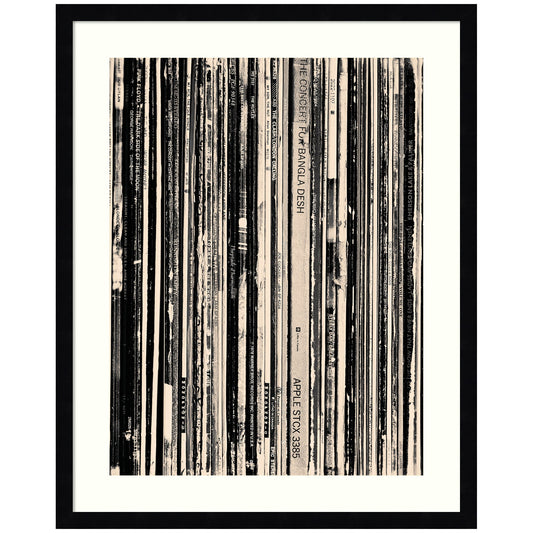 33 RPM Black and White by Robert Cadloff Framed Wall Art Print