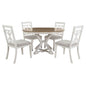 Dining Set With Extendable Round Table And 4 Upholstered Chairs
