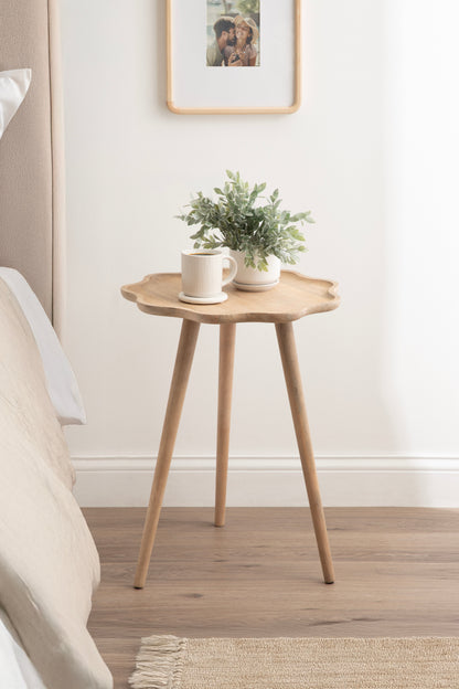 Alezar Scallop Wood Side Table