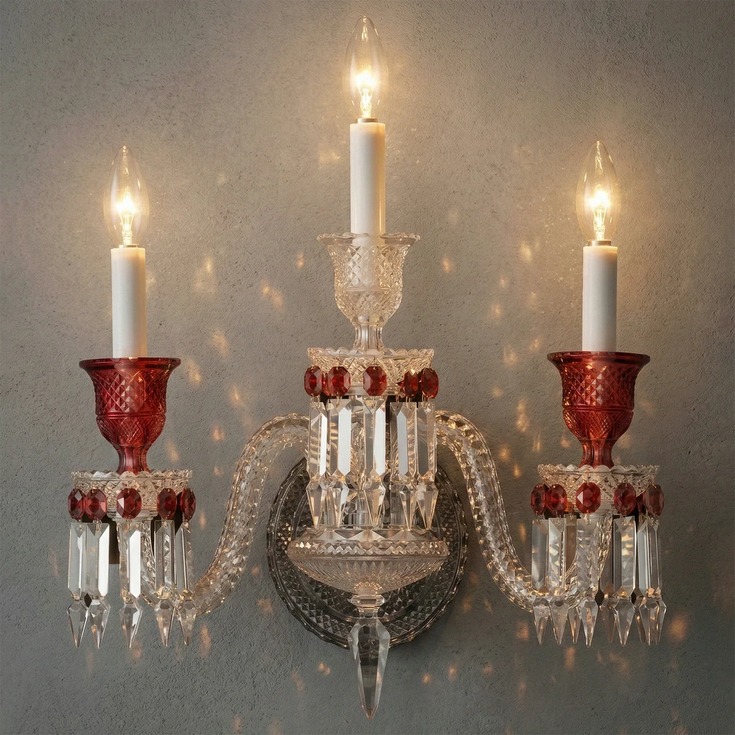 Caelum Apex Red Crystal Wall Lamp