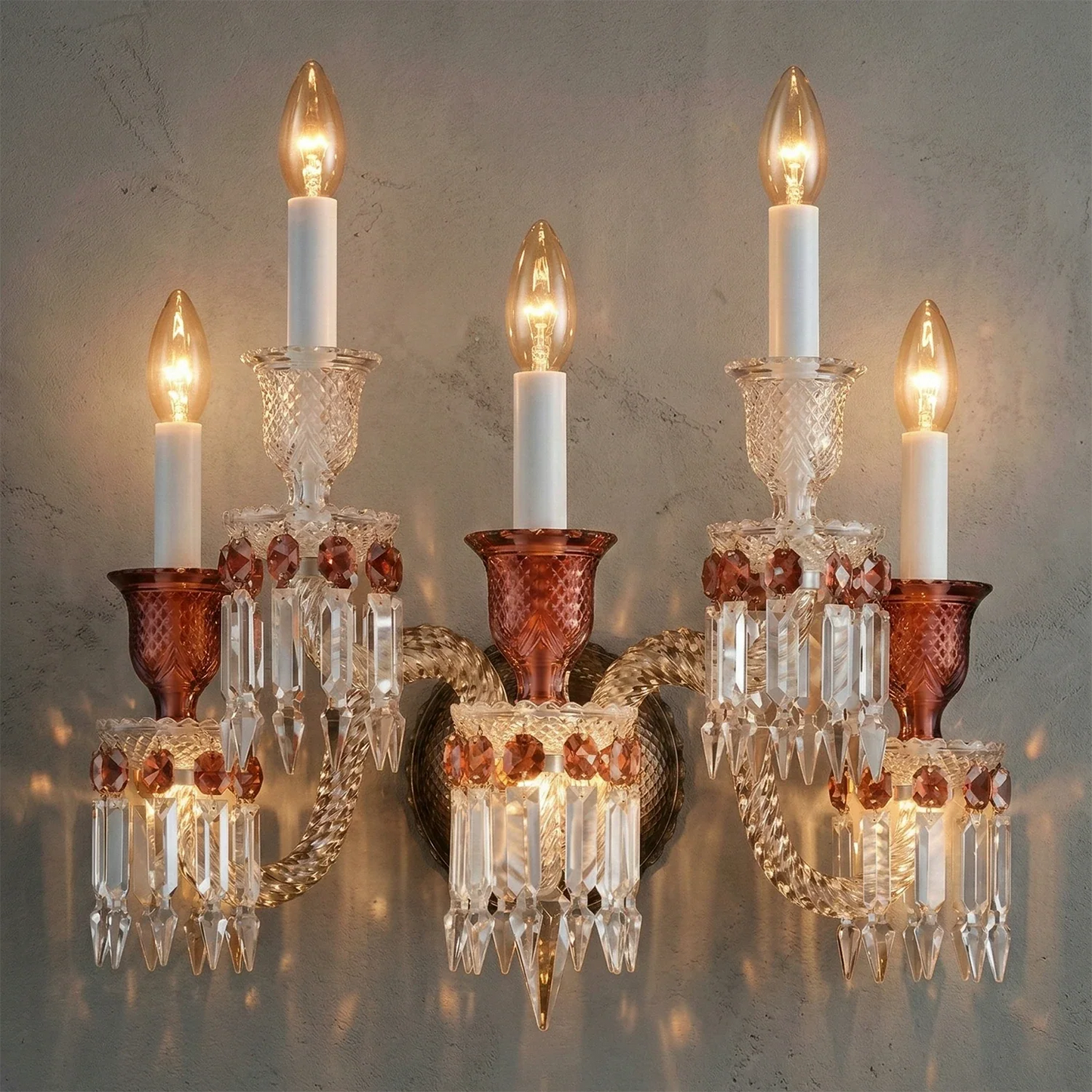 Caelum Apex Red Crystal Wall Lamp