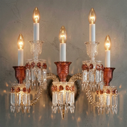 Caelum Apex Red Crystal Wall Lamp