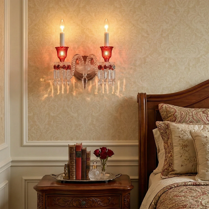 Caelum Apex Red Crystal Wall Lamp