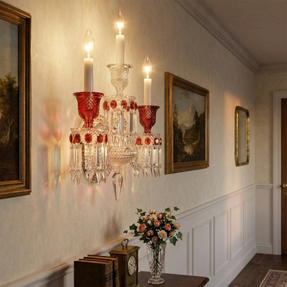 Caelum Apex Red Crystal Wall Lamp