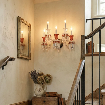 Caelum Apex Red Crystal Wall Lamp