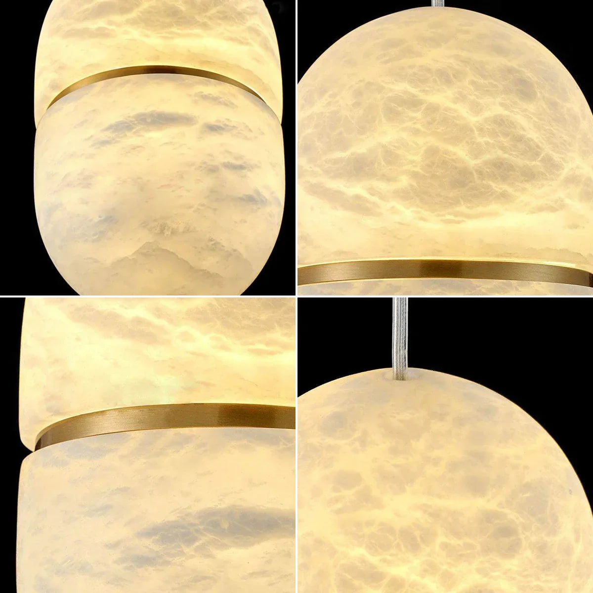 Capsule Shaped Alabaster Oval Pendant Lamp