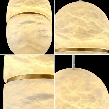 Capsule Shaped Alabaster Oval Pendant Lamp