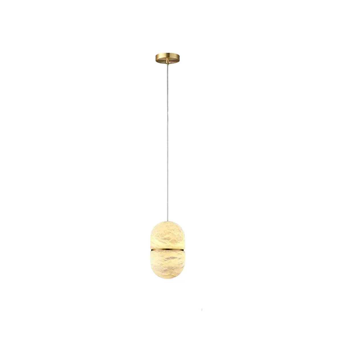 Capsule Shaped Alabaster Oval Pendant Lamp