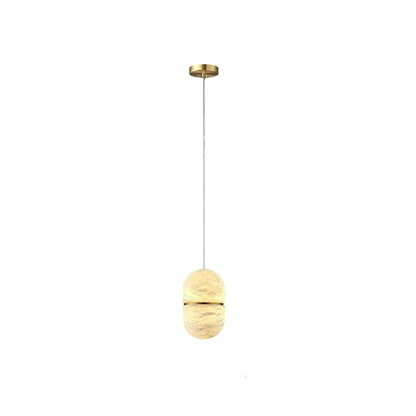 Capsule Shaped Alabaster Oval Pendant Lamp