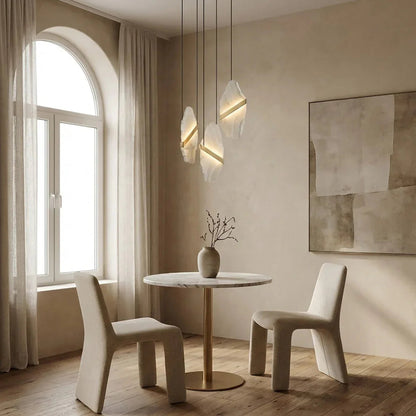 Cascading Alabaster Slab Chandelier