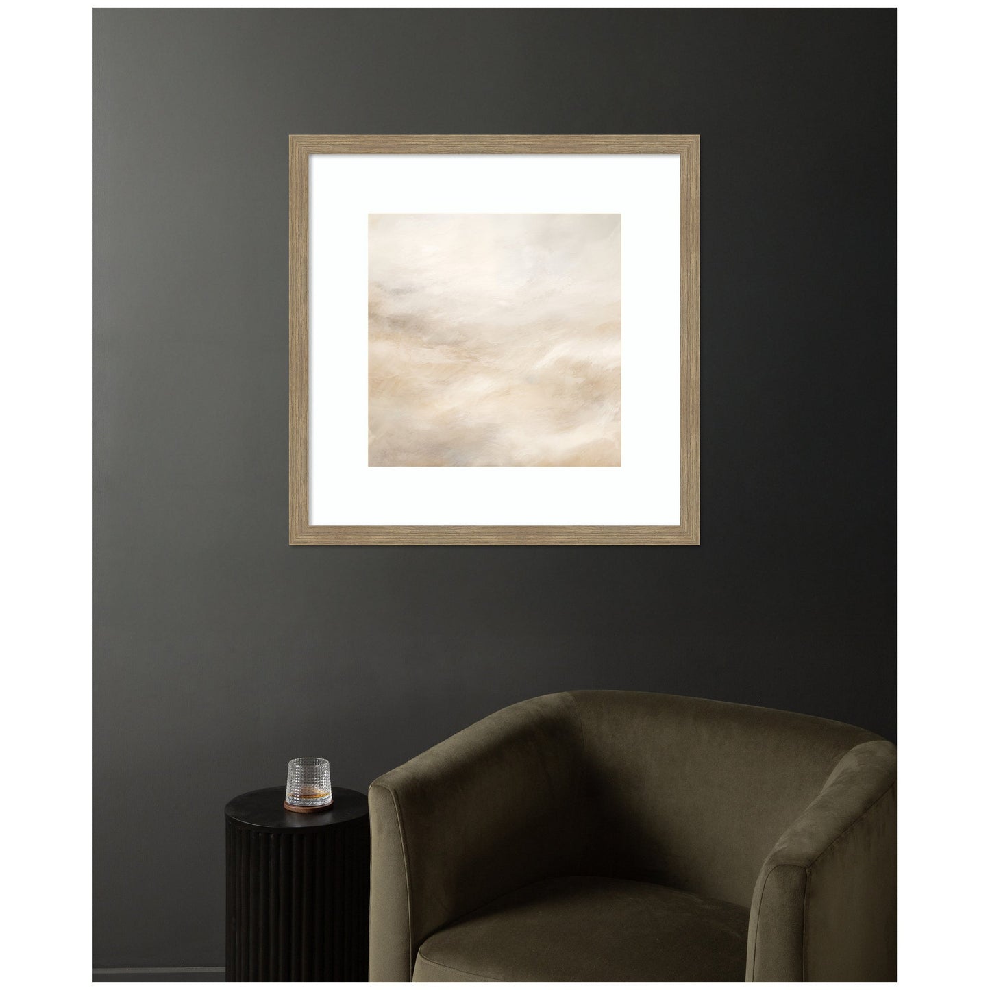Tonal Abstract Textural White and Beige Light Natural Neutrals by The Creative Bunch Studio Framed Wall Art Print