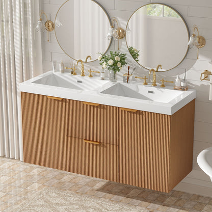 Modern Wall Mounted Bathroom Vanity, Soft Close Doors