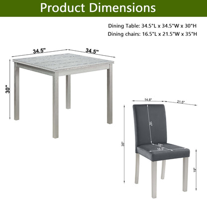 5 Piece Wooden Dining Table Set