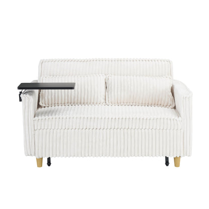 Pull Out Sofa With Movable Tabletop And USB Ports