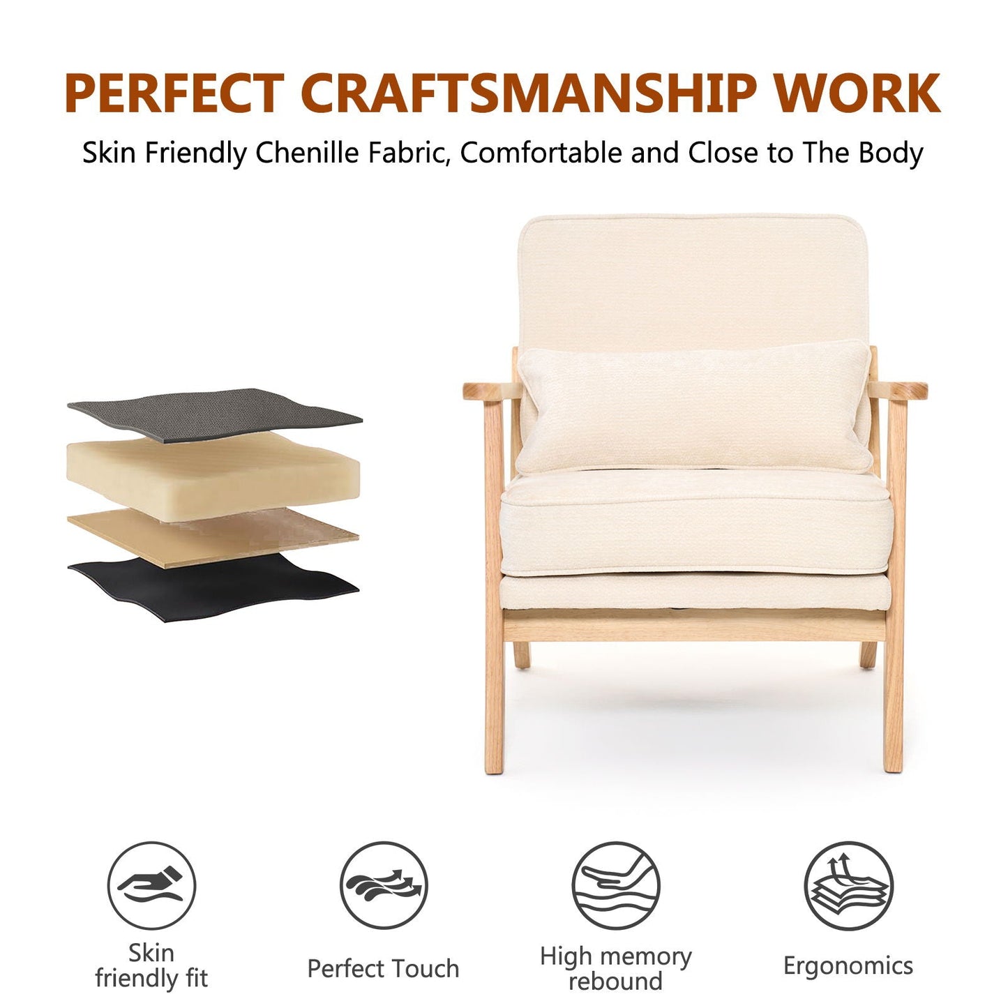 Living Room Chair With Lumbar Pillow