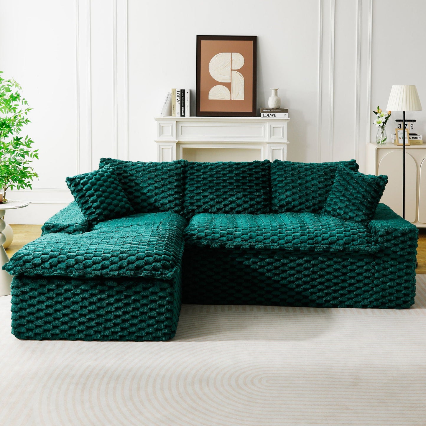 Modular Sofa, Convertible Twin Seat With Chaise Lounge