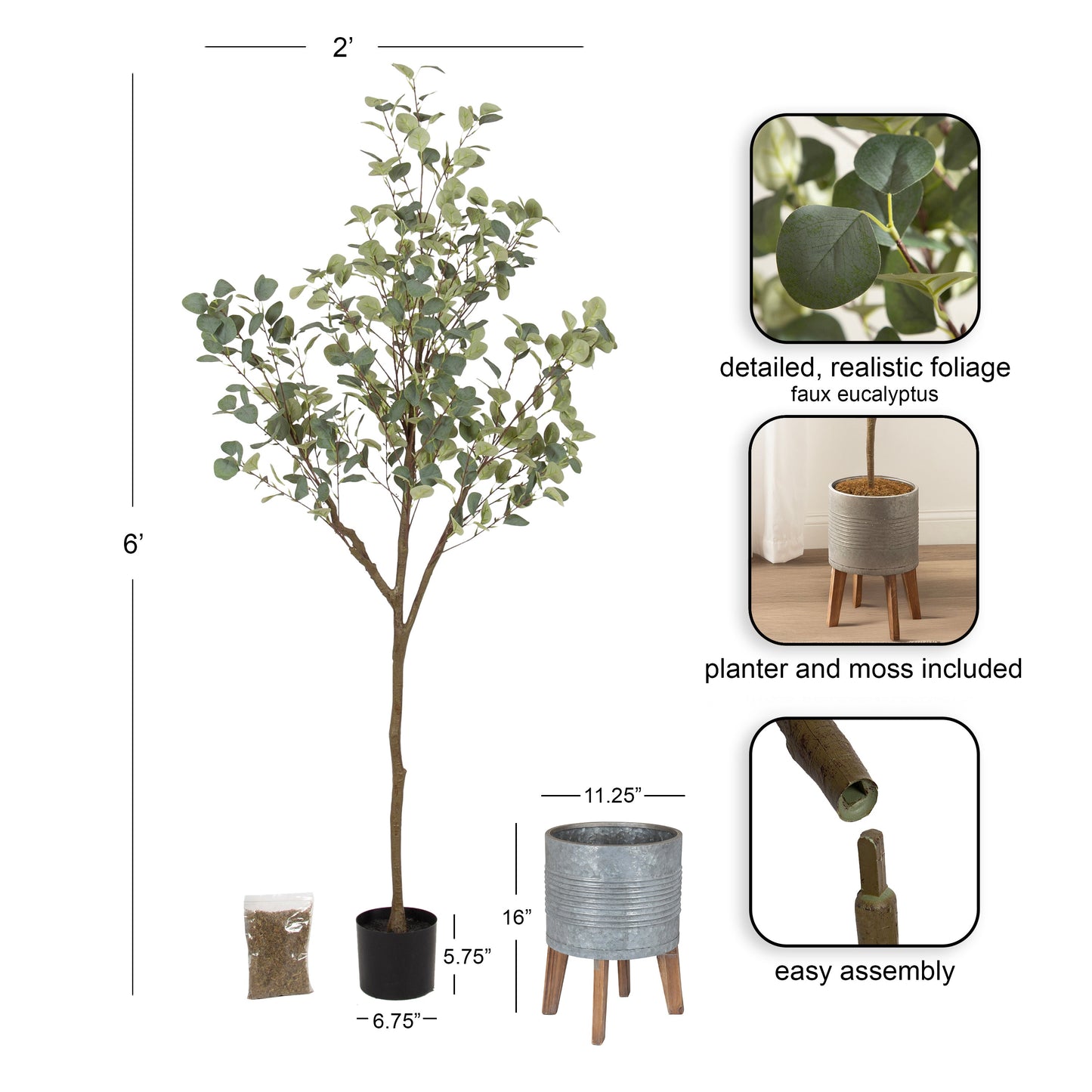 Eudora Faux Eucalyptus Tree