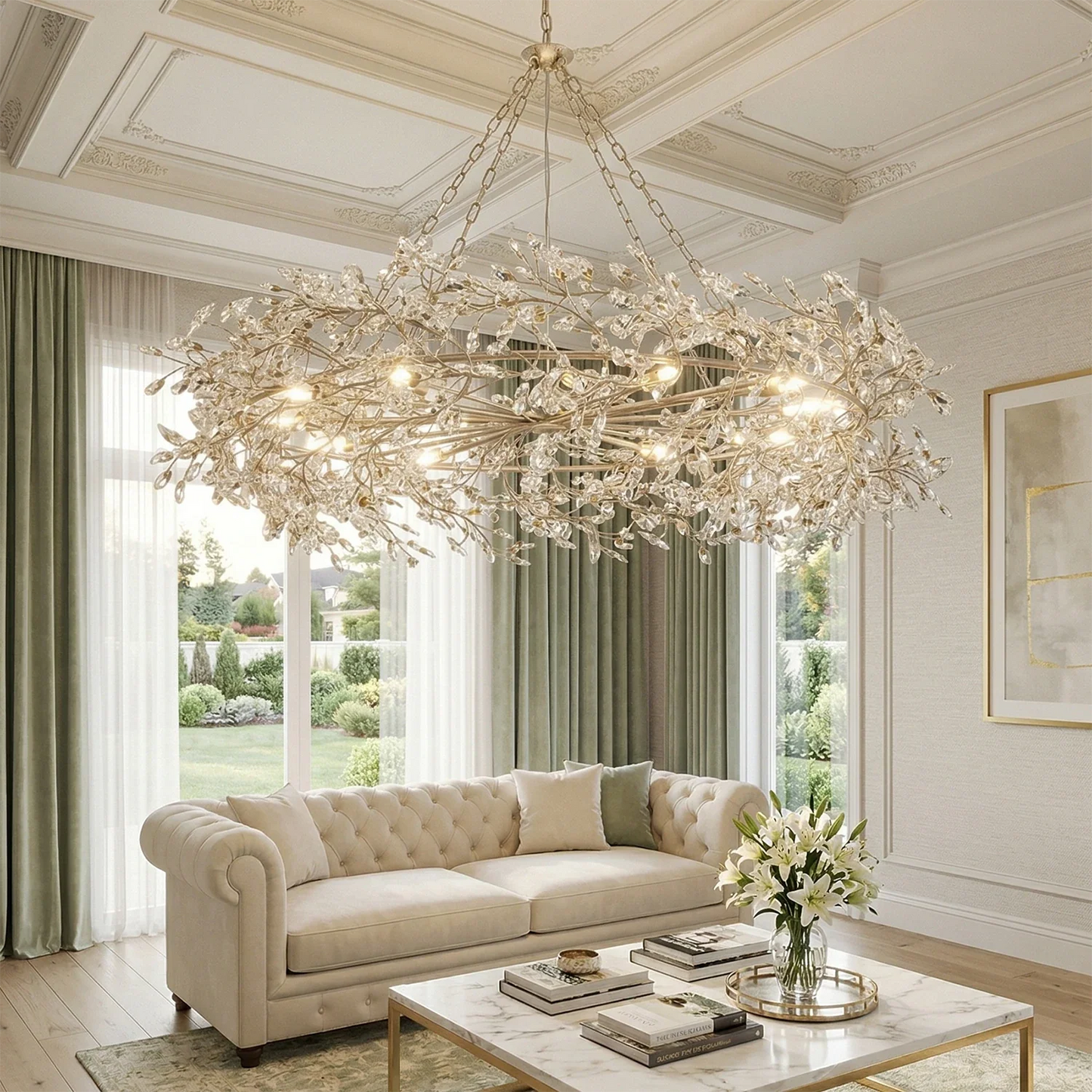 Celestial Bloom Crown Chandelier