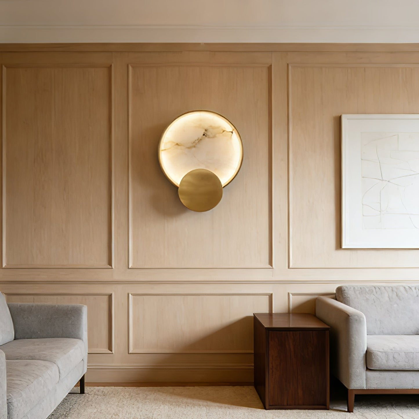 Celestial Jupiter Natural Alabaster Wall Sconce