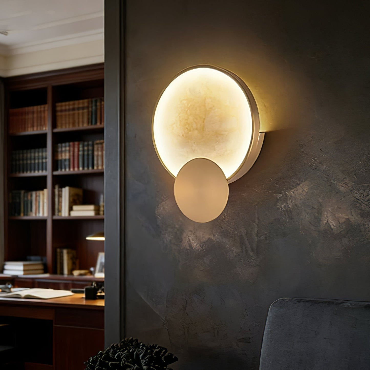 Celestial Jupiter Natural Alabaster Wall Sconce