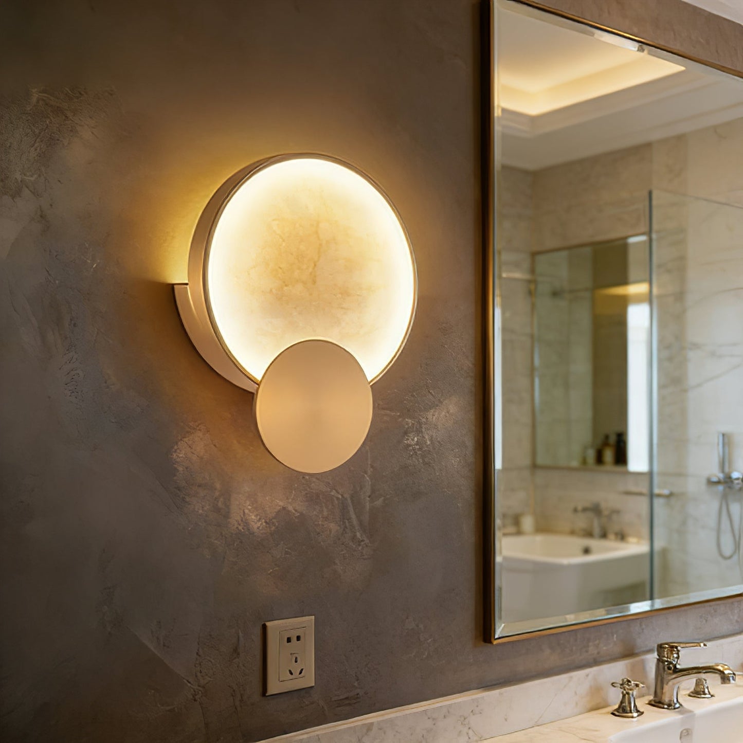 Celestial Jupiter Natural Alabaster Wall Sconce